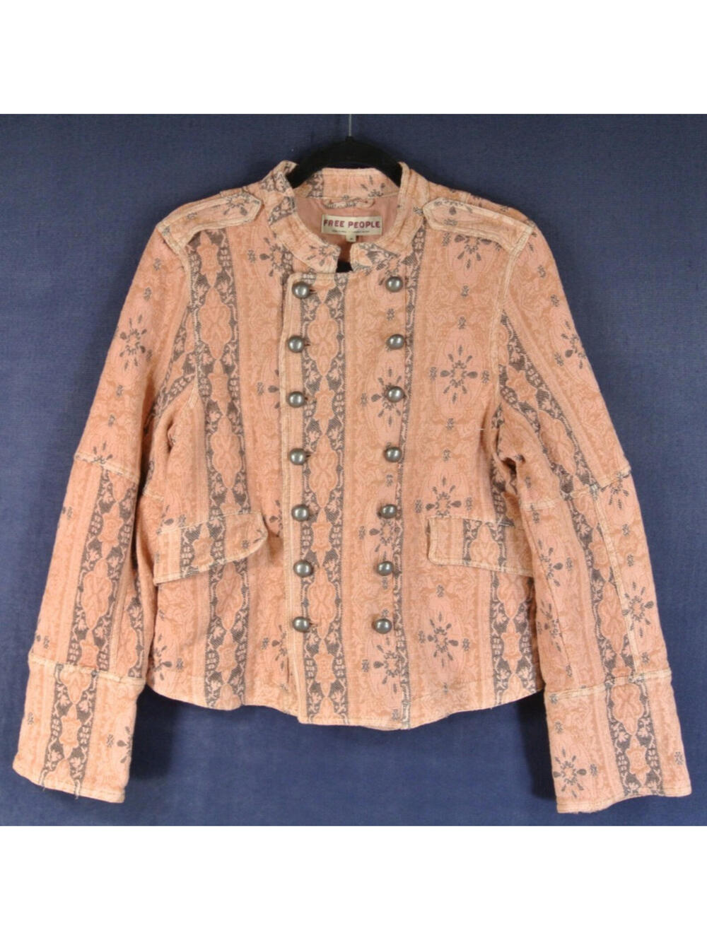 NEW, Free people Lotty Jacquard Jacket in Rose Smoke Sz XS #SJ2295 - Picture 5 of 9